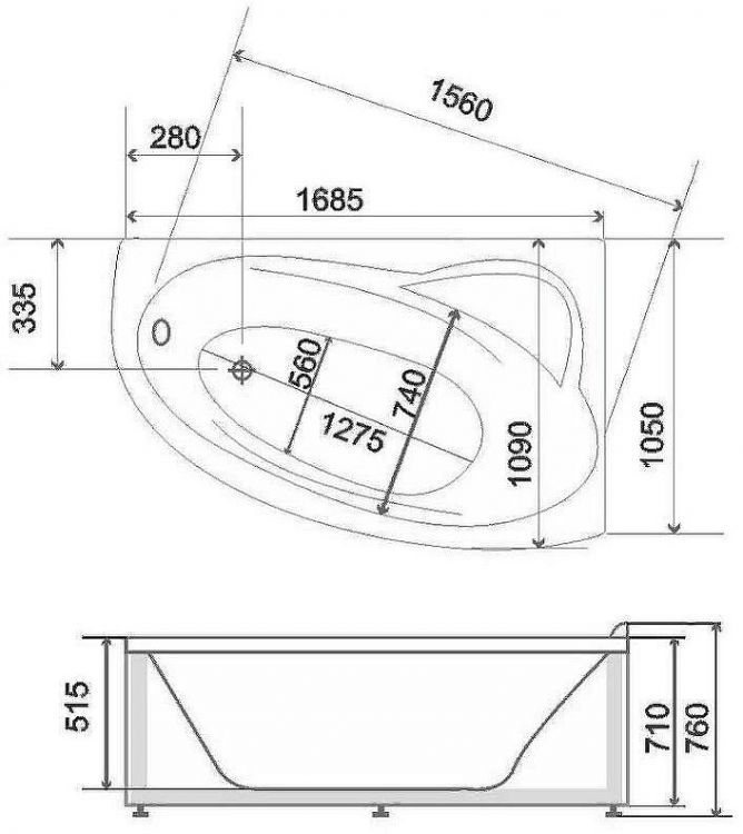 Акриловая ванна BellSan Глория 170х109 L 4627171531193 с гидромассажем