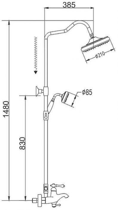 Душевая система Rose R01Q R0136Q Бронза