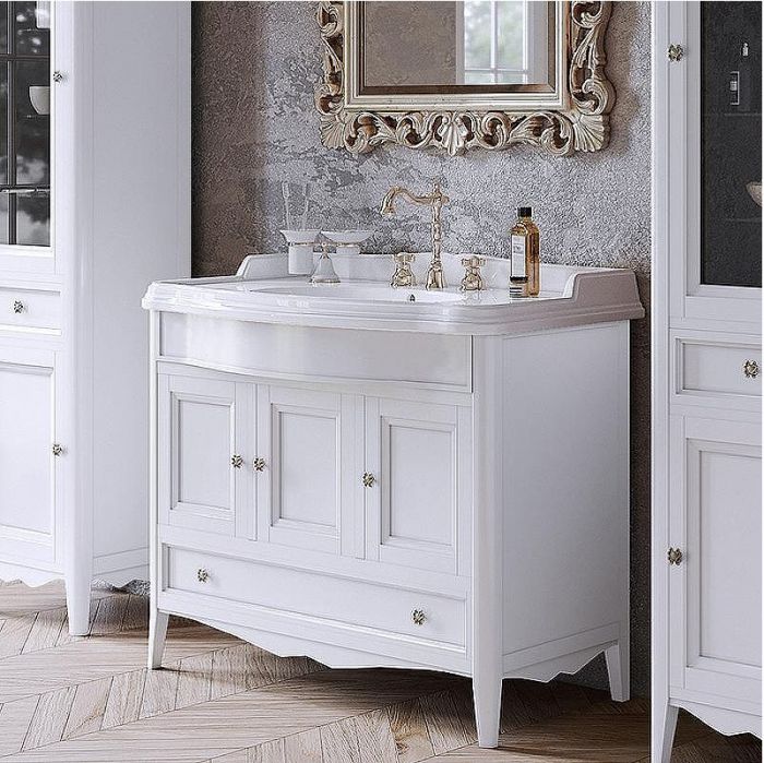 Тумба с раковиной TW Veronica Nuovo 105 VER4105-B+AR874bi*1 Bianco