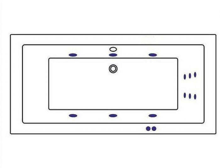 Акриловая ванна Whitecross Savia Duo 170x80 0103.170080.100.LINE.CR с гидромассажем