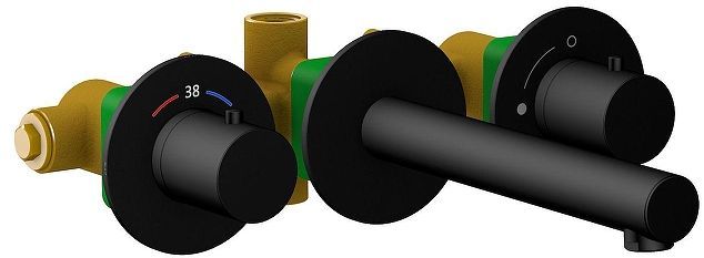 Смеситель для раковины Timo Saona 2382/03SM с термостатом цвет Черный матовый