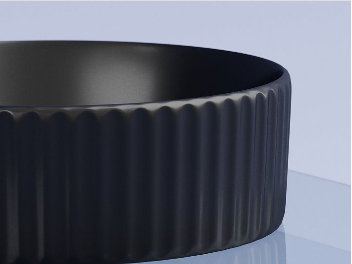 Умывальник CERAMICANOVA Element чаша накладная круглая 360 мм (цвет Чёрный Матовый) CN6057MB