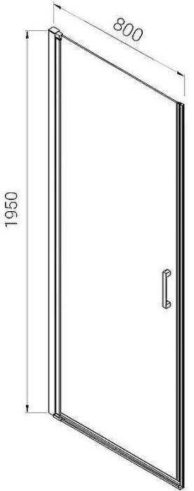 Душевая дверь Vincea Alpha 80 VDP-3AL800CLG профиль Брашированное золото стекло прозрачное