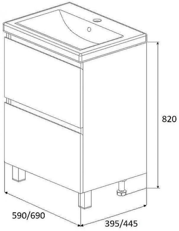 Тумба под раковину 1MarKa New Aris 60Н Ц0000019918 Дуб Сонома