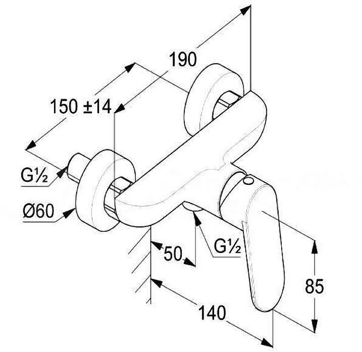 Смеситель для душа Kludi X1 328310575 цвет Хром