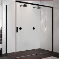 Душевая дверь Novellini Opera 120 R OPEPH119D-1H профиль Черный матовый стекло прозрачное