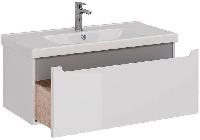 Тумба под раковину Lemark Buno Mini 100 LM05BM100T подвесная Белый глянец