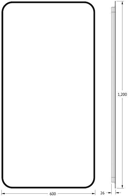 Зеркало Defesto Aura 60х120 DF 2978 с подсветкой 34W-3000K/Без выключателя/Теплый белый свет/Черная рама Зеркало Defesto Aura 60х120 DF 2978 с подсветкой 34W-3000K/Без выключателя/Теплый белый свет/Черная рама