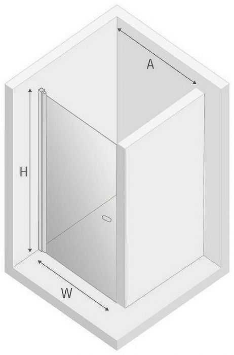 Душевая дверь New Trendy New Soleo Black 90 D-0211A профиль Черный стекло прозрачное