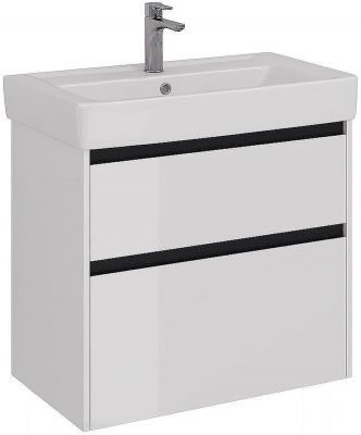 Тумба под раковину Lemark Combi 80 LM03C80T-black подвесная Белый глянец