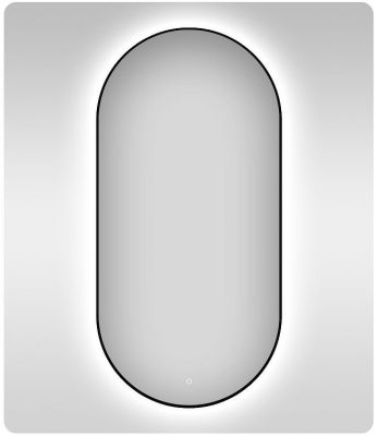 Зеркало Wellsee 7 Rays' Spectrum 55 172201910-172201920 с подсветкой цвет Черный матовый с сенсорным выключателем