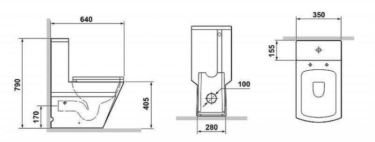 Унитаз моноблок Laguraty 2192A с бачком и сиденьем Микролифт