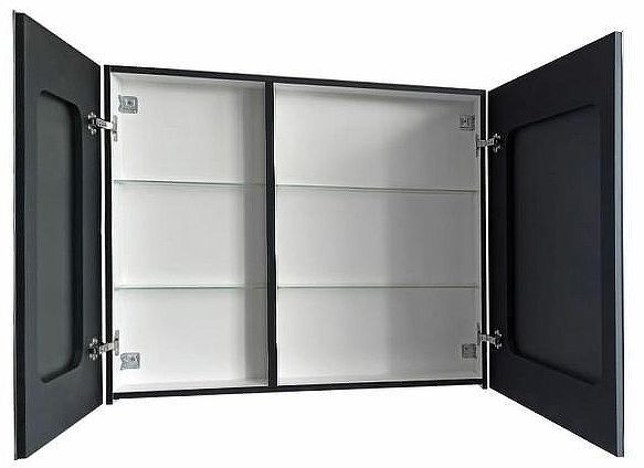 Зеркальный шкаф Art&Max Techno AM-Tec-1000-800-2D-F-Nero с подсветкой с бесконтактным выключателем Черный