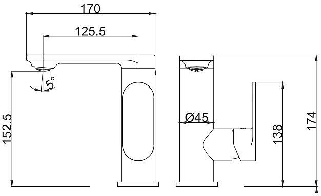 Смеситель для раковины Fashun A8885 цвет Хром