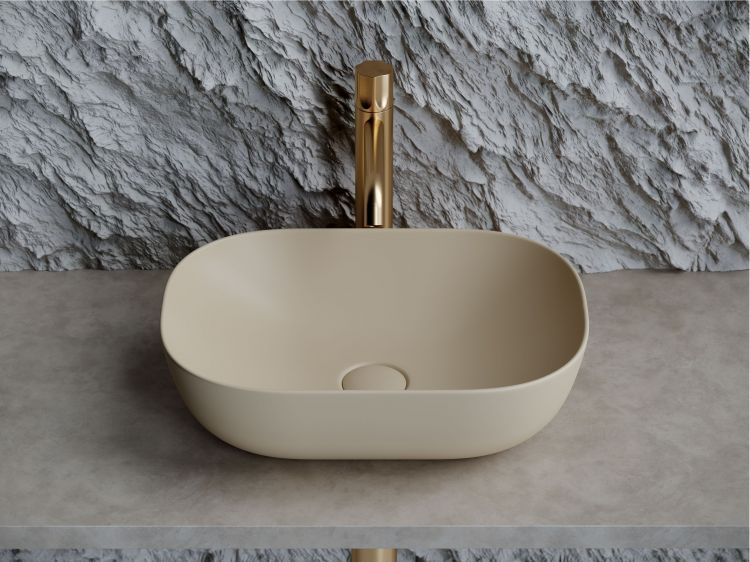 Умывальник чаша SANCOS Element накладная прямоугольная (цвет Капучино Матовый) 455x325x135мм, CN6009MC Умывальник чаша SANCOS Element накладная прямоугольная (цвет Капучино Матовый) 455x325x135мм, CN6009MC