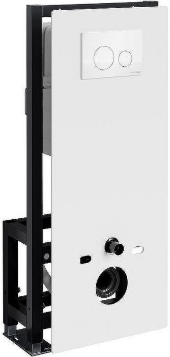 Инсталляция WasserKRAFT Glan 66TLT.010.ME.WH.WM02 для унитаза Белое стекло с Белой матовой клавишей смыва