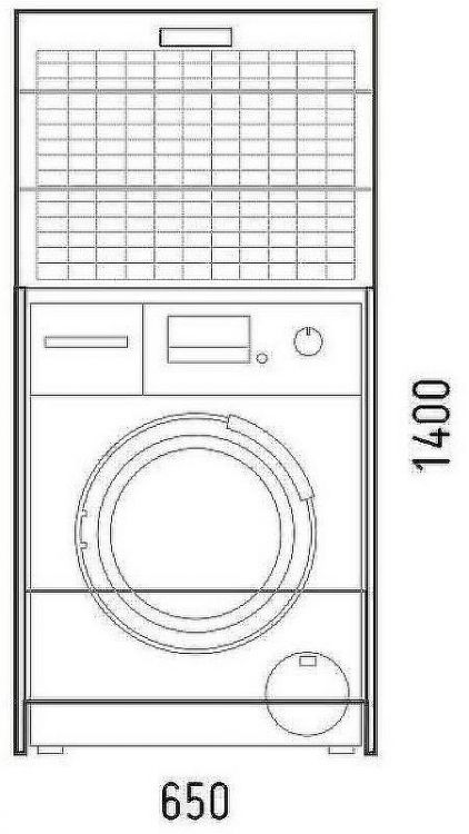 Стойка над стиральной машиной Corozo Денвер 65 SP-00000562 с бельевой корзиной Белая
