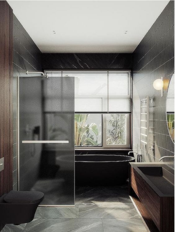 Душевая перегородка Maybah Glass MGD-736-5у 890x1950 в узком профиле Хром матовый стекло графитовое матовое