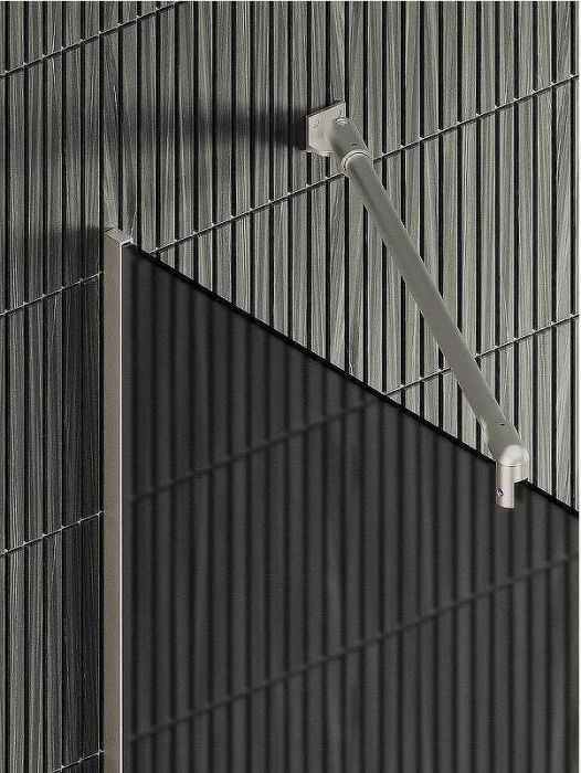 Душевая перегородка Maybah Glass MGD-736-5у 890x1950 в узком профиле Хром матовый стекло графитовое матовое