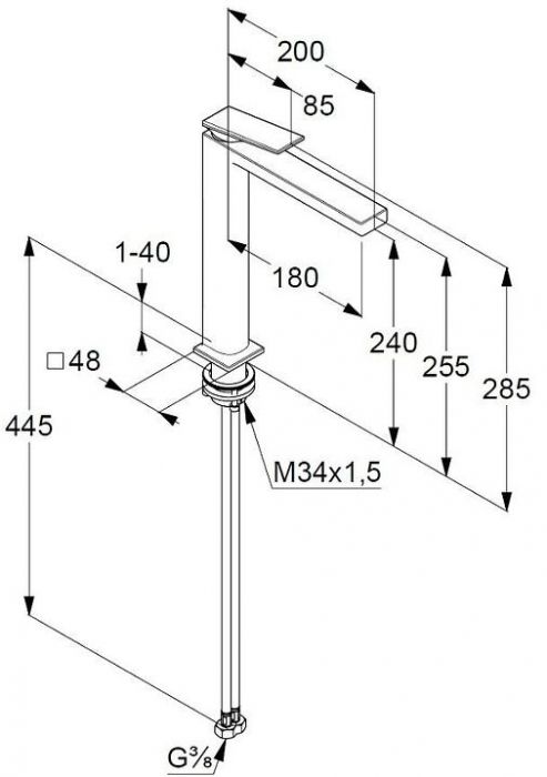 Смеситель для раковины Kludi Decus 54298N275 цвет Оружейная сталь