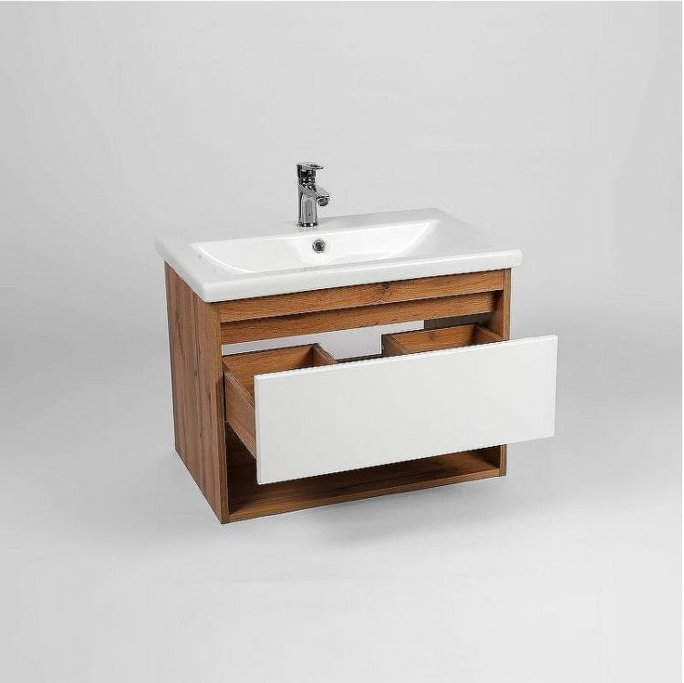 Тумба под раковину VIANT Бостон 60 VBOS60CO-T1YP подвесная Белая Дуб Вотан