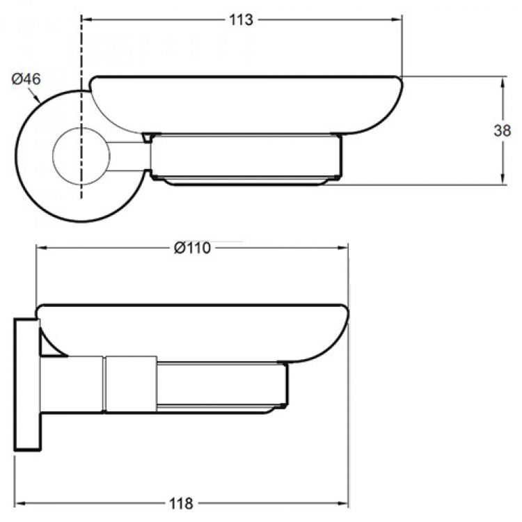 Мыльница подвесная Jacob Delafon EO Classique E77827-CP стеклянная (хром) Мыльница подвесная Jacob Delafon EO Classique E77827-CP стеклянная (хром)