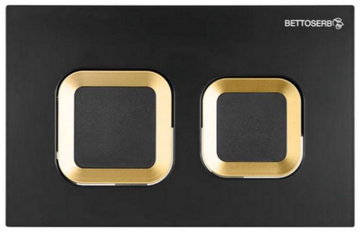 Инсталляция Bettoserb Sava Slim Superior SES40006489 для унитаза с клавишей смыва цвет Черный матовый Золото глянцевое