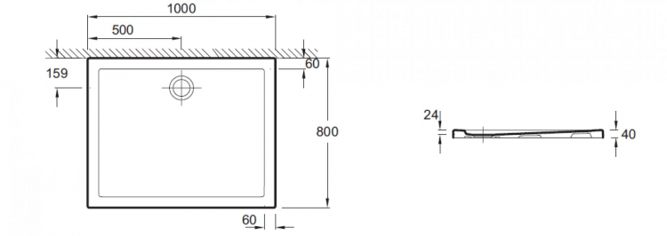 Душевой поддон 100х80 см Jacob Delafon Kyreo ENF90-00, белый