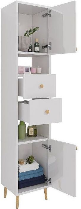 Шкаф пенал Dreja Luno 35 R 99.2004 Белый глянец