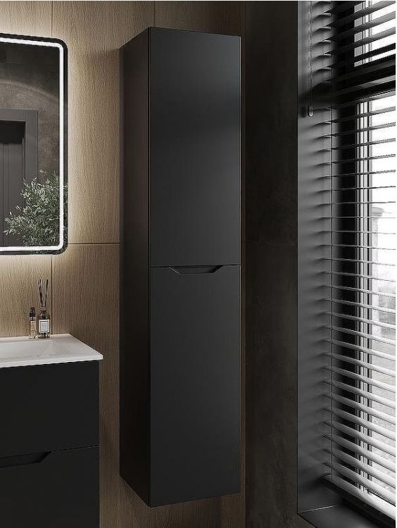 Шкаф пенал Orange Line 35 Li-35Pub подвесной Черный матовый Шкаф пенал Orange Line 35 Li-35Pub подвесной Черный матовый