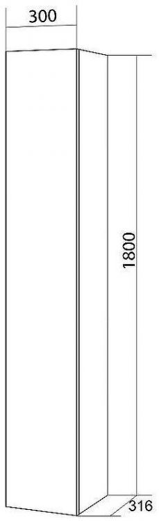 Шкаф пенал Бриклаер Хелена 30 4627125416378 подвесной Высокий белый глянец