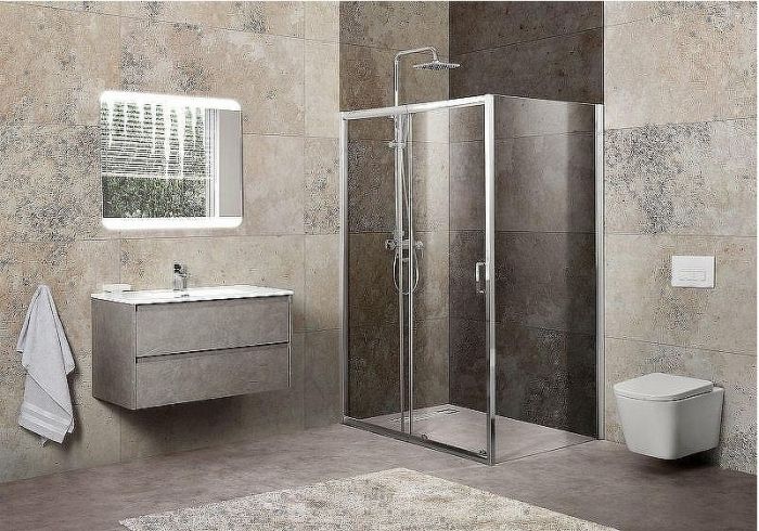Душевой уголок BelBagno Unique 115x90 UNIQUE-AH-1-100/115-90-C-Cr профиль Хром стекло прозрачное