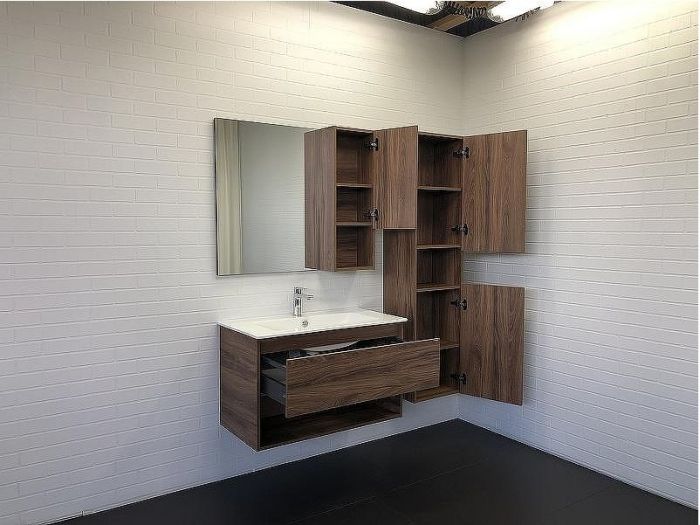 Шкаф пенал Comforty Бордо 40 00-00007266 подвесной Дуб темно-коричневый