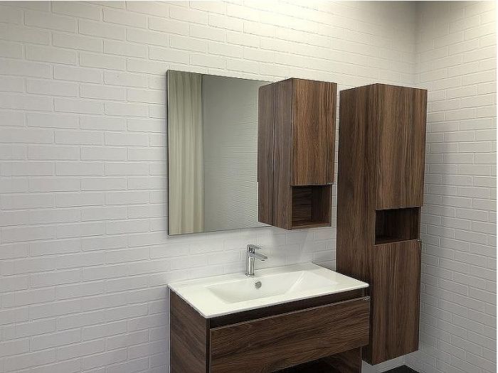 Шкаф пенал Comforty Бордо 40 00-00007266 подвесной Дуб темно-коричневый