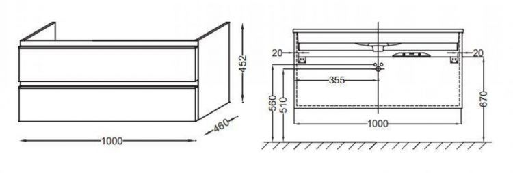 Тумба под раковину 100 см Jacob Delafon Vox EB2025-RA-E16 коричневый Тумба под раковину 100 см Jacob Delafon Vox EB2025-RA-E16 коричневый