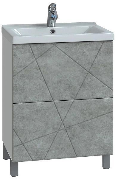 Тумба под раковину Vigo Geometry 60 tn.bsf.GEO.FOS.60.2Y цвет Бетон Белый