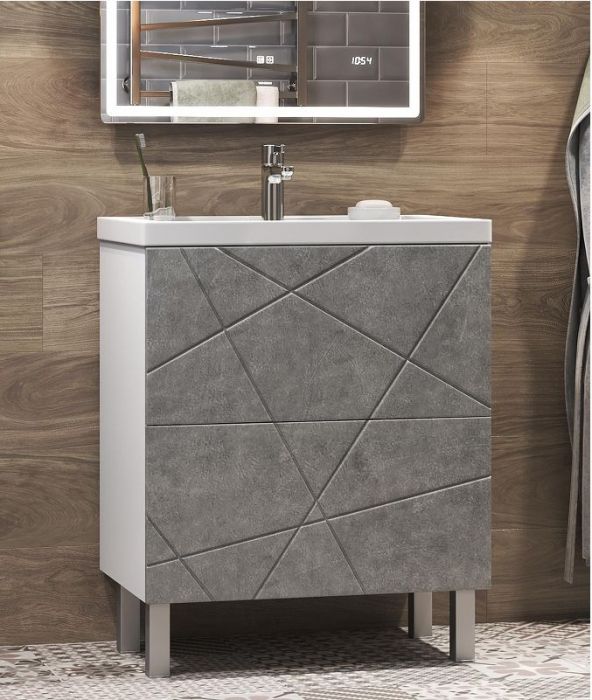 Тумба под раковину Vigo Geometry 60 tn.bsf.GEO.FOS.60.2Y цвет Бетон Белый