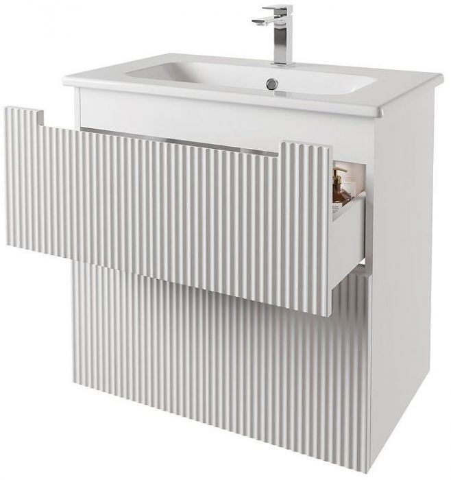Тумба под раковину Dreja Euphoria 80 99.2016 подвесная/напольная цвет Белый матовый