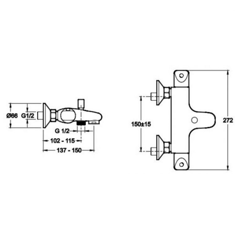 Термостат для ванны Jacob Delafon Robust E75772-CP