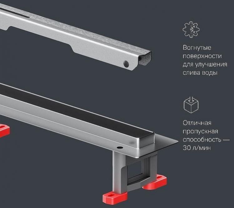 Душевой лоток AM.PM MasterFlow 100 W01SC-S11-100-05SB с решеткой Хром матовый Slim line