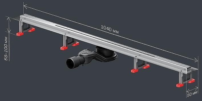 Душевой лоток AM.PM MasterFlow 100 W01SC-S11-100-05SB с решеткой Хром матовый Slim line