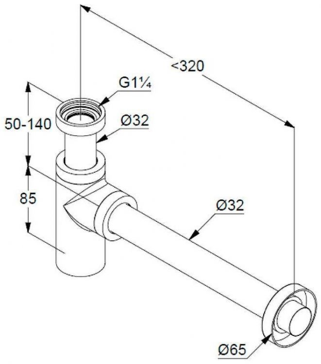 Сифон для раковины Kludi 10020N0-00 Золото брашированное