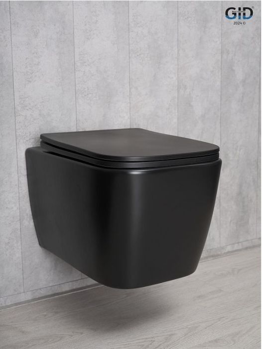 Унитаз Gid Cuadrado Tr2140Bm 62255Y подвесной цвет Черный матовый с сиденьем Микролифт
