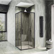 Душевой уголок Maybah Glass MGY-1323-6 900x900x1950 раздвижной профиль Черный стекло прозрачное