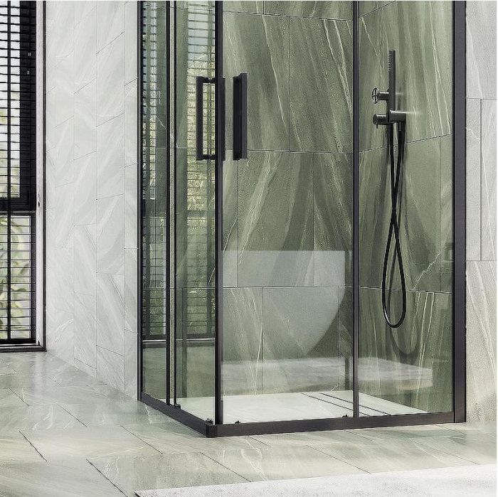 Душевой уголок Maybah Glass MGY-1323-6 900x900x1950 раздвижной профиль Черный стекло прозрачное