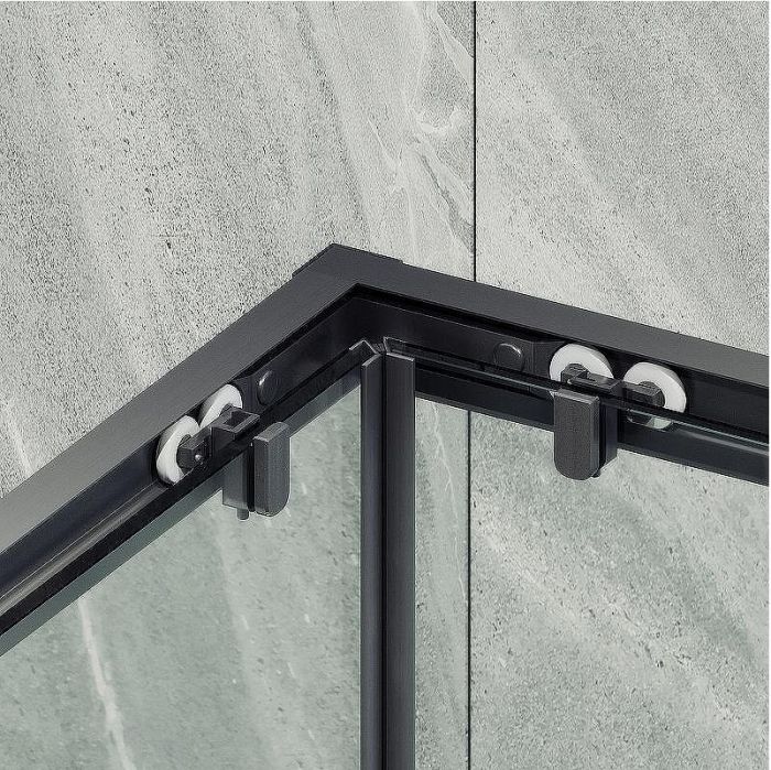 Душевой уголок Maybah Glass MGY-1323-6 900x900x1950 раздвижной профиль Черный стекло прозрачное