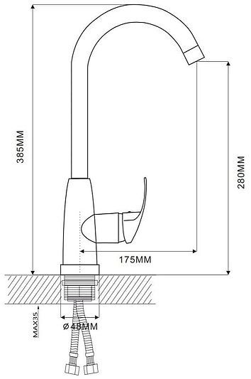 Смеситель для кухни Ekko E40057 цвет Хром