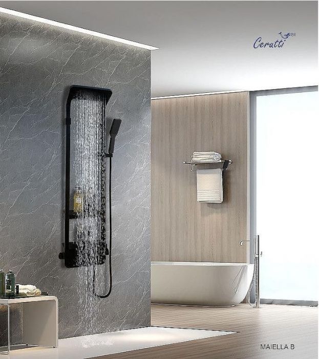 Душевая панель Ceruttispa Maiella B CT8985 Черная глянцевая