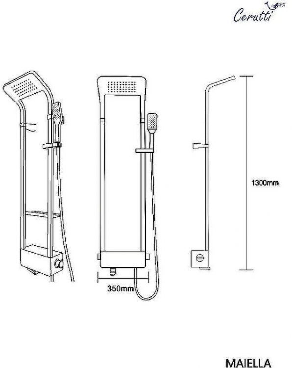 Душевая панель Ceruttispa Maiella B CT8985 Черная глянцевая