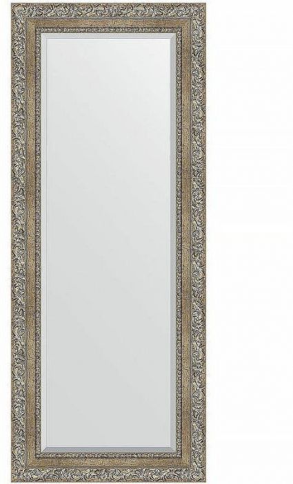 Зеркало Evoform Exclusive 135х55 BY 3513 с фацетом в багетной раме - Виньетка античное серебро 85